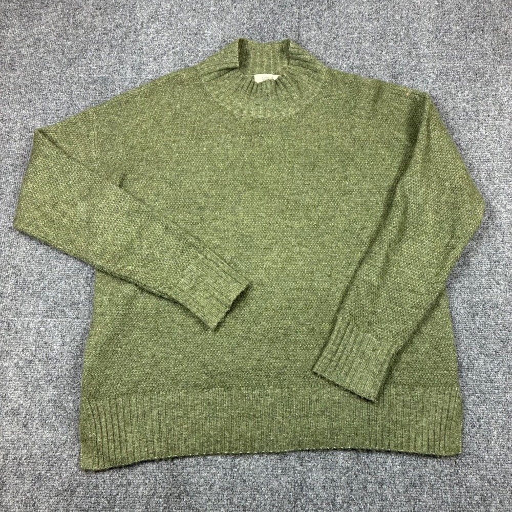Loft Outlet Olive Green Mock Neck Marl Knit Sweater Womens Size Large